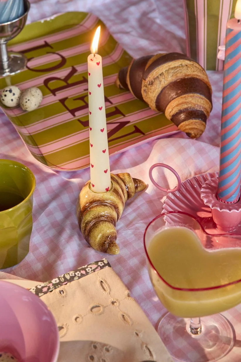 Rice Keramik Croissant Kerzenhalter