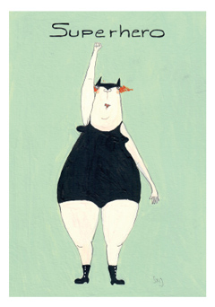 Postkarte kittiekatstudio "Superhero" von kittiekatstudio