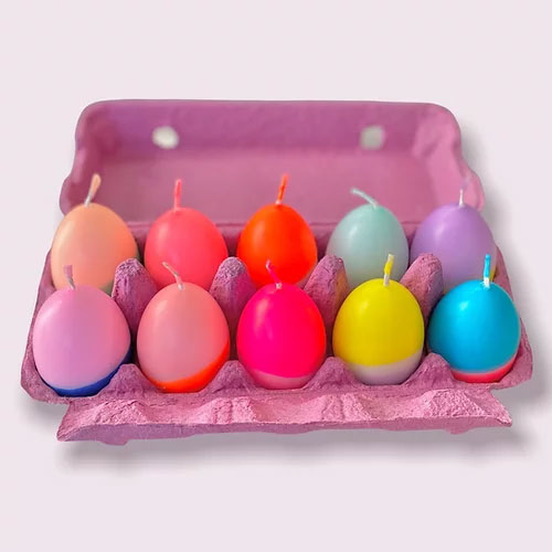 Eierkerzen 10 er Set , Dip Dye Eggs * Pack of ten von Pink Stories , Neon  
