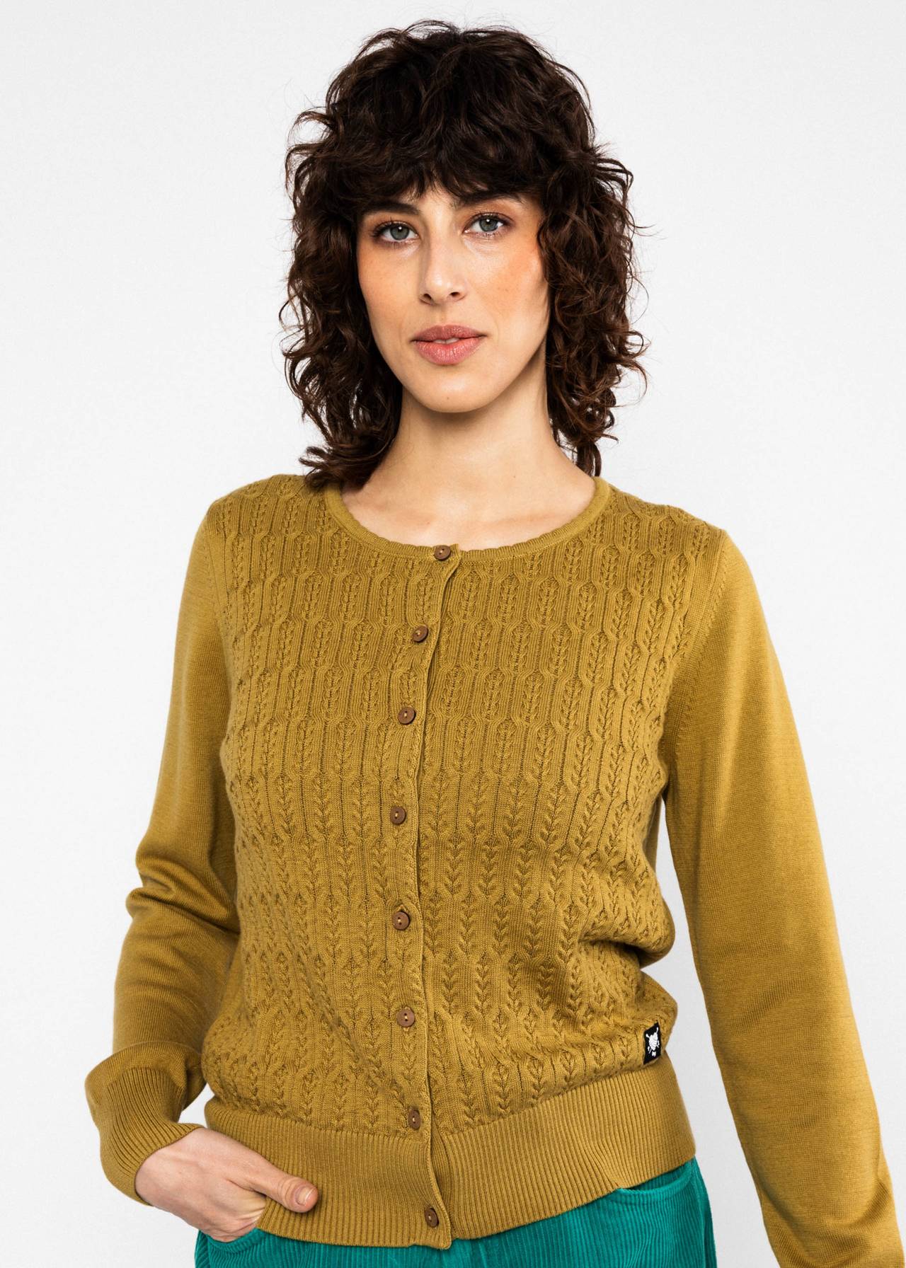 Blutsgeschwister Cardigan Save the Brave, folklore light yellow