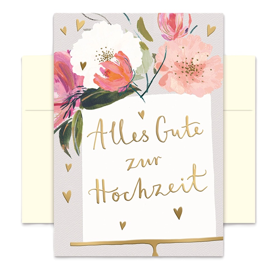Doppelkarte mit Umschlag Alles Gute zur Hochzeit