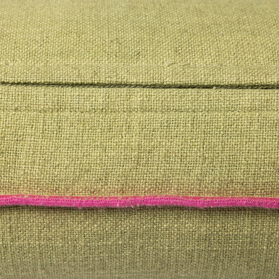 % HKliving Kissenhülle  MANSION Halbleinen, 50 x 30 cm, Lindgrün/Pink