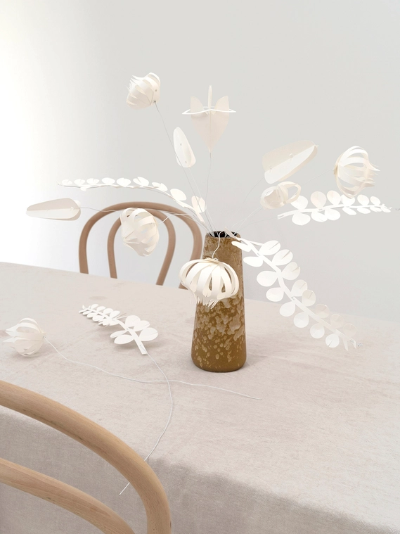 Jurianne Matter FIELD flowers large - WHITE, Bastelset 