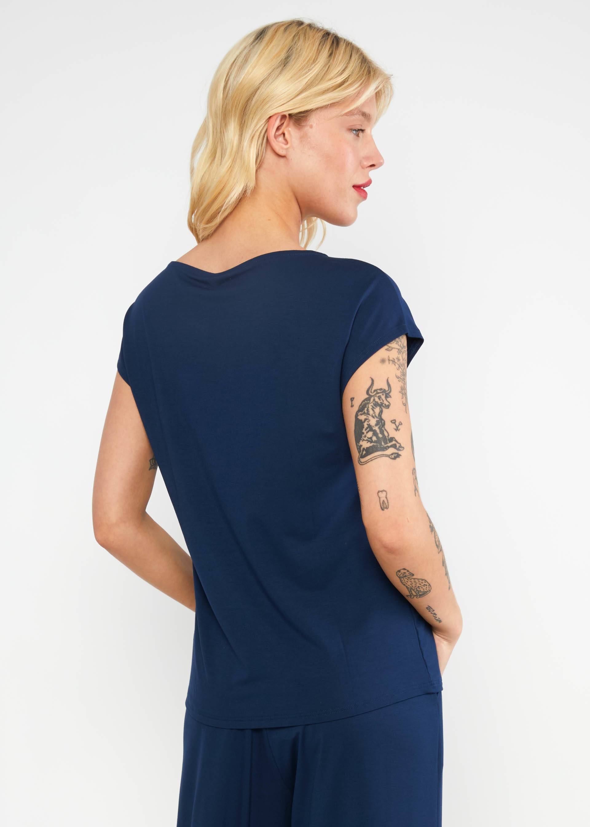 % Blutsgeschwister T-Shirt Breezy Flowgirl, Farbe: dunkelblau/ inner cornflower blue
