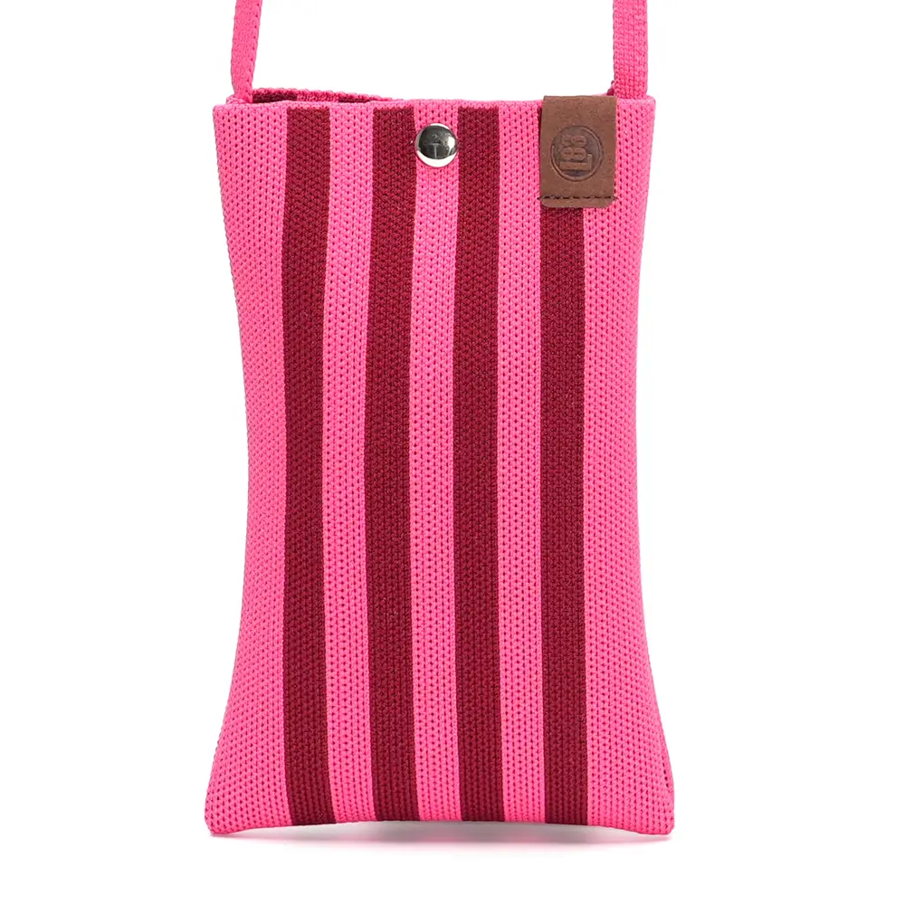 LOT83 Handytasche CHARLIE 34, Streifen Pink Dunkelrot