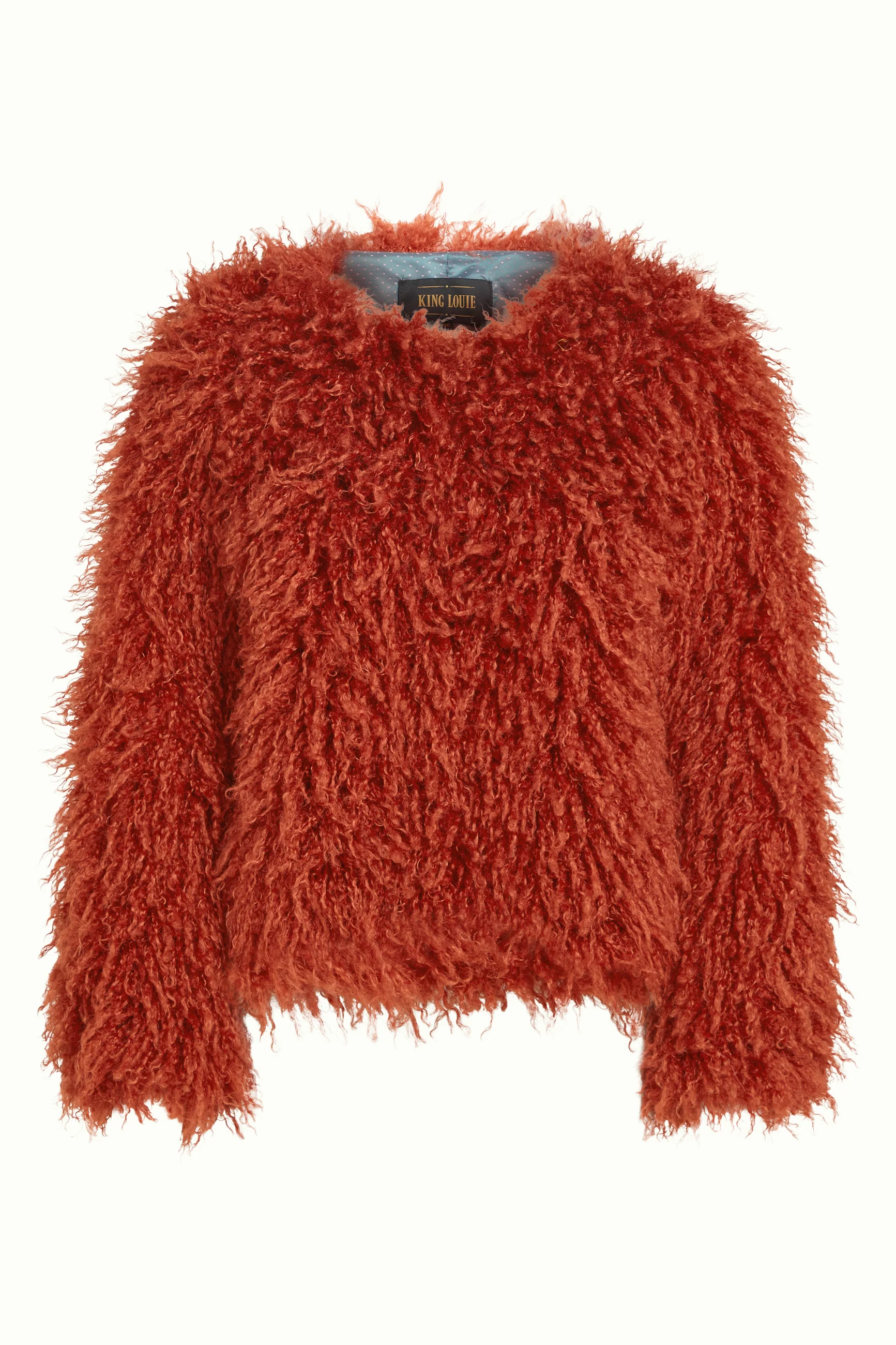 % King Louie Jacke Paloma Coat Empire, Farbe Rio Red - Empire, Felljacke, Kunstfell 