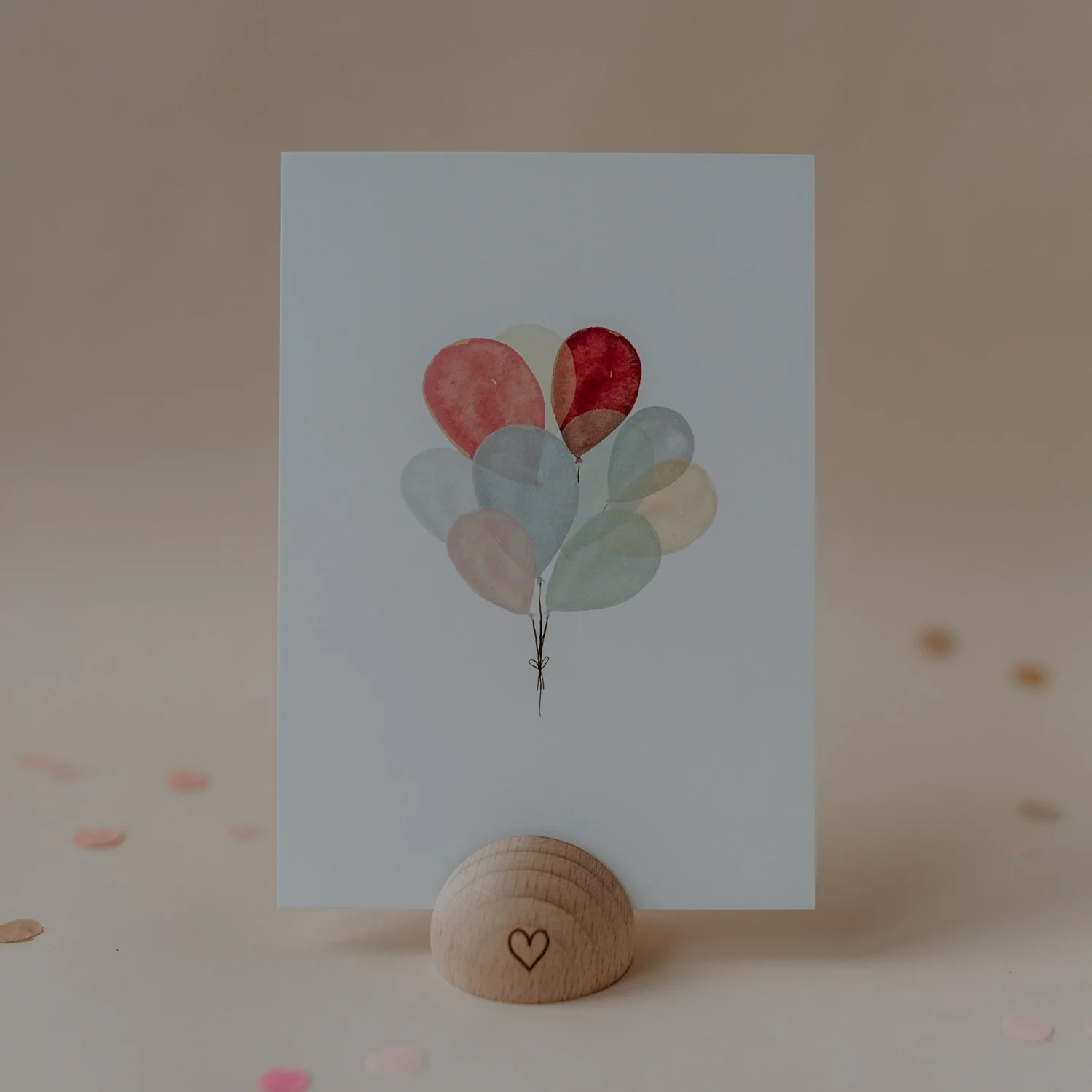Eulenschnitt Postkarte  Balloons