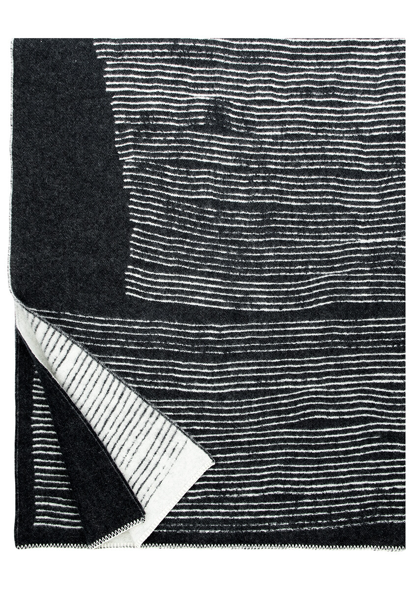 Lapuan Kankurit MEHILÄISPESÄ Wolldecke , white-black, ca. 150 x 200cm  