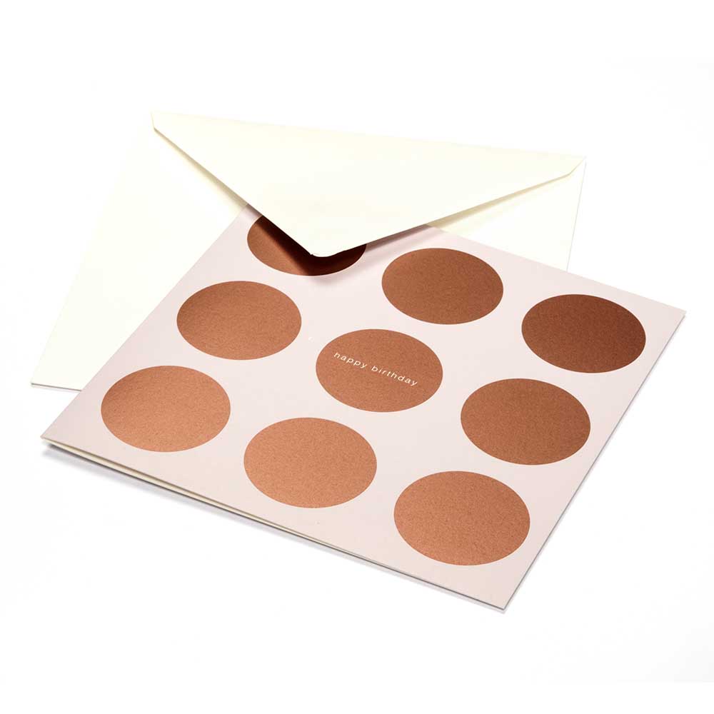 Grußkarte Geburtstag Dots kupfer/rosa Happy Birthday  von Bethge  