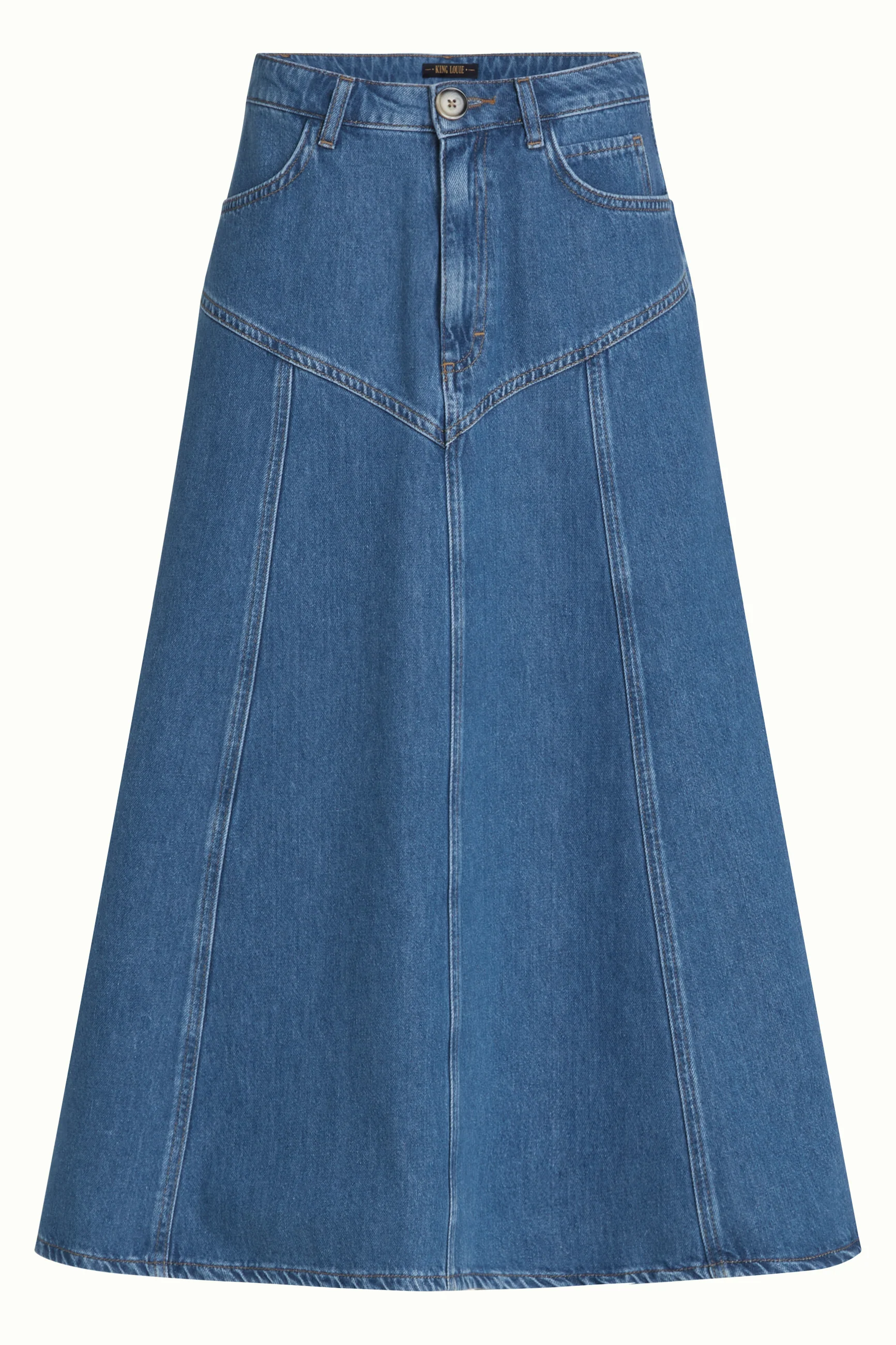 king Louie Dolly Skirt Stone Denim, Größe 40