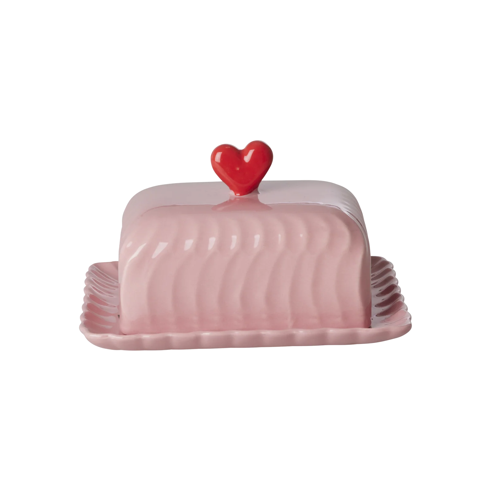 Rice Butterdose mit Herz, Pink, Keramik 