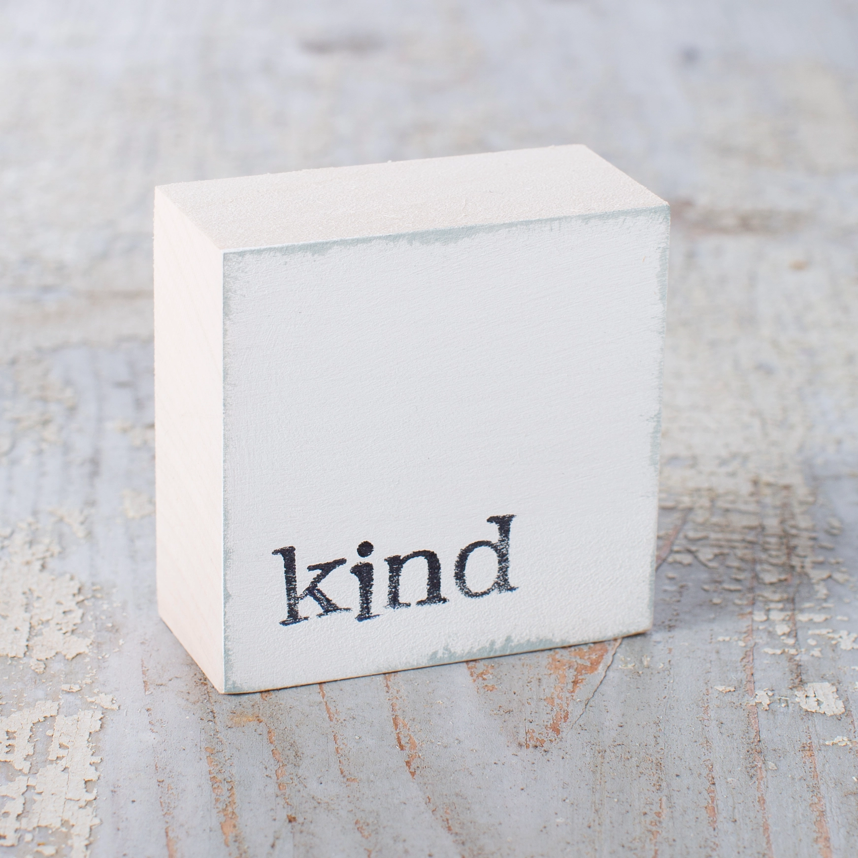 Textplatte "kind"  türkis von iopla , 6 x 6 cm
