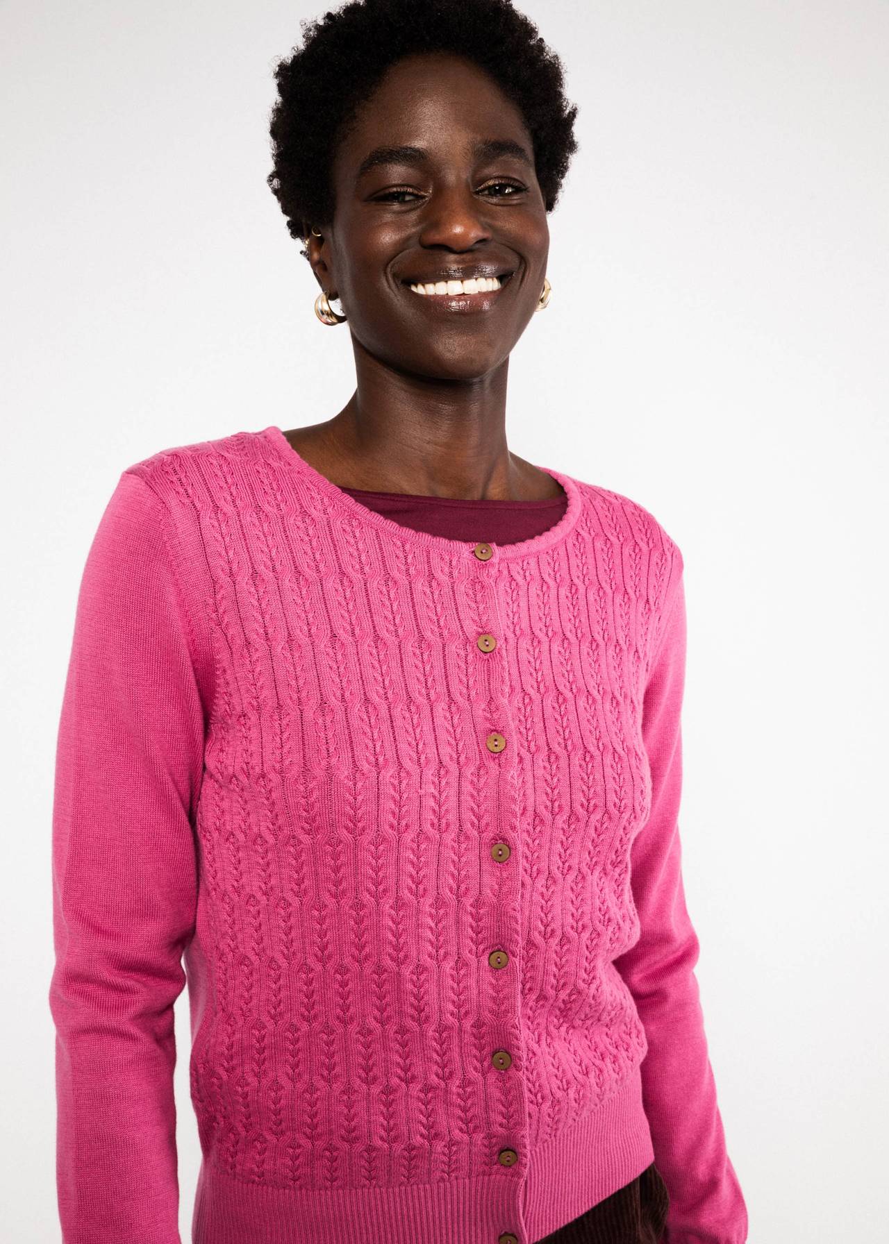 Blutsgeschwister Cardigan Save the Brave, folklore pink knit
