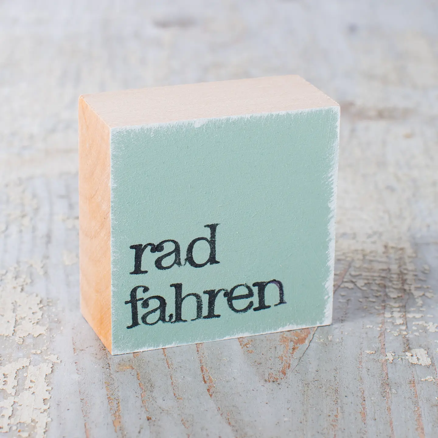 Textplatte "radfahren" mint von iopla , 6 x 6 cm