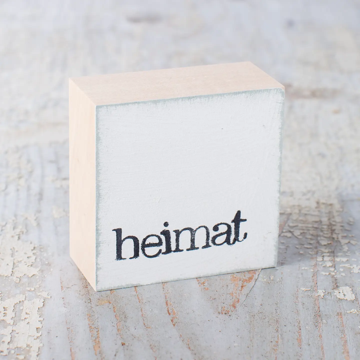 Textplatte "heimat" weiß von iopla , 6 x 6 cm   