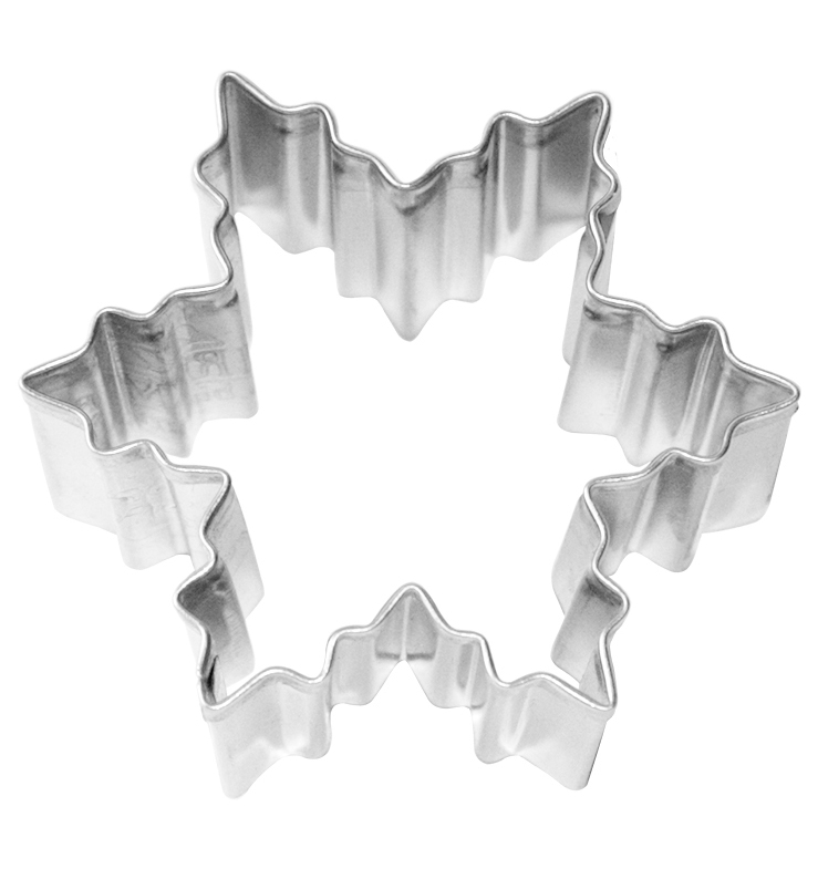 Ausstecherle Schneestern 6 cm, Edelstahl von Birkmann, mit Innenprägung, Prägeausstecher, Ausstechform  
