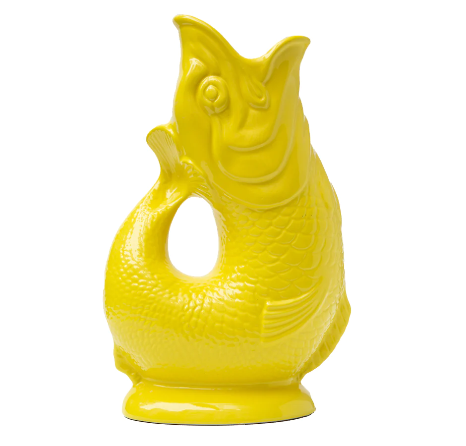 Gluckigluck  Fisch Karaffe/ Vase XL sunsun/ gelb, ca. 1,1 L, Höhe ca. 27 cm  