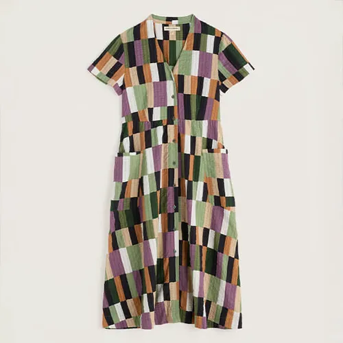 SEASALT CORNWALL Fowen Shirt-Style Midi Dress, Kleid, Field Colour Dried Basil