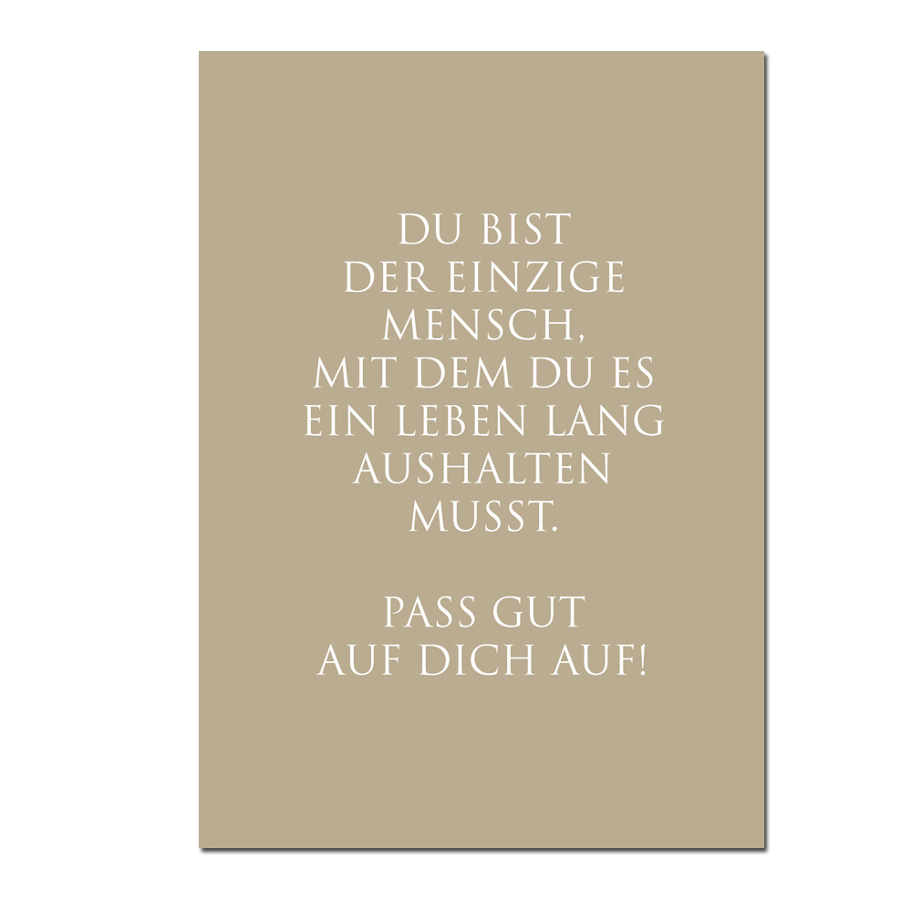 Wunderwort Postkarte "Du bist der einzige Mensch…"