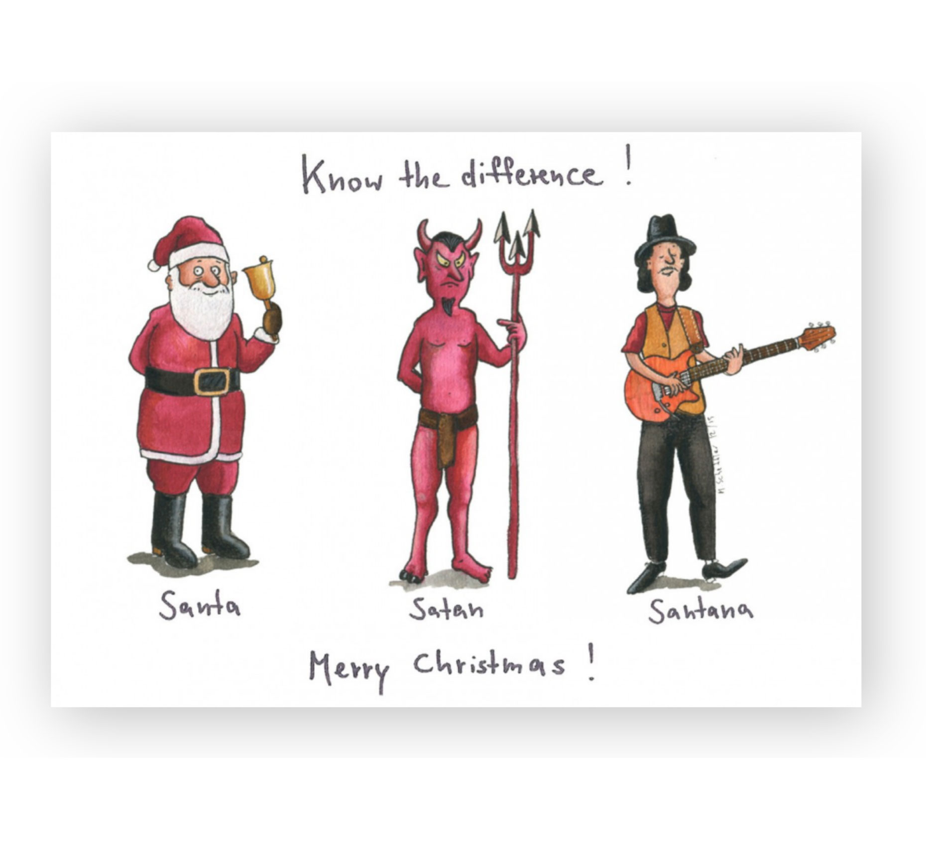 Inkognito Postkarte XMAS Know the difference , witzige Weihnachtskarte
