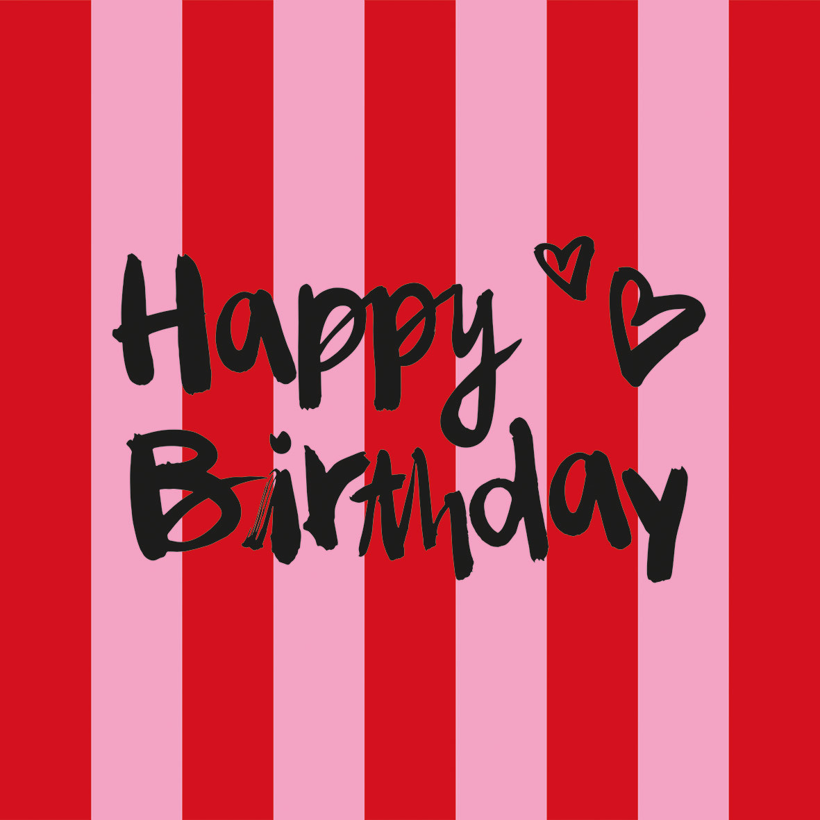 Papierservietten Streifen Happy Birthday , 33 x 33 cm   von PPD    