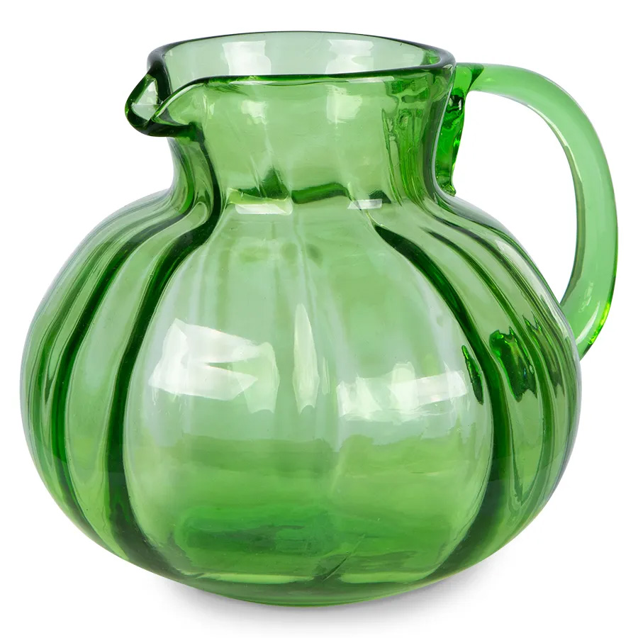 HKliving "THE EMERALDS",  GLASKRUG, GRÜN GLAS, 1,4 Liter