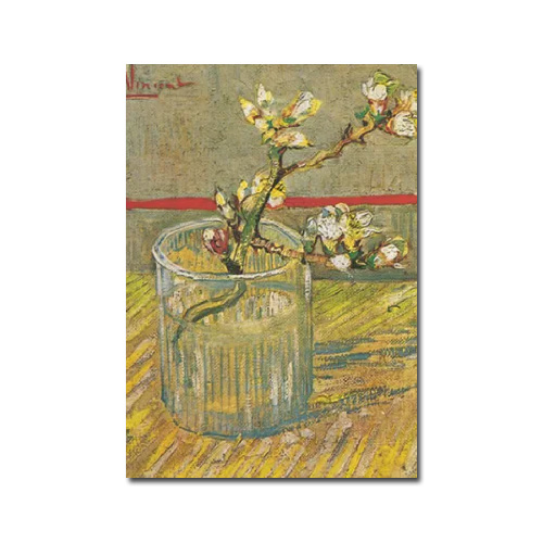 Postkarte Vincent van Gogh " Mandelblütenzweig, 1888 " Kunst