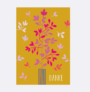 YAY Card Postkarte NEON Blüten Danke