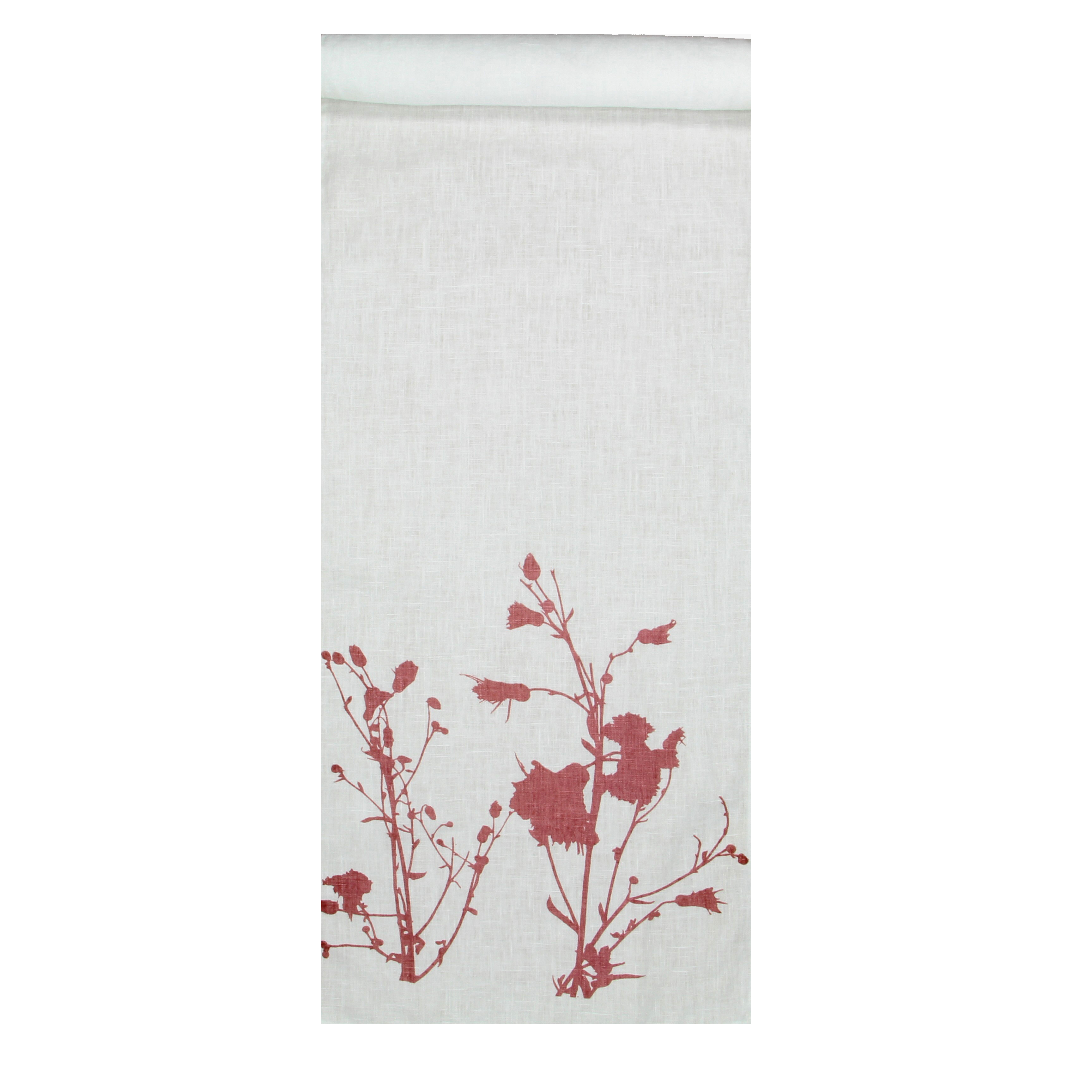 Dorothee Lehnen Tischläufer  Leinen Wiesenblume 2, weiß, ca. 40 x 150 cm  