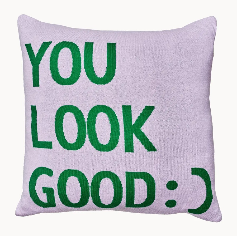 Kissen Baumwollstrick LOOKING GOOD : ), knitted cotton pillow - looking good, ca. 50 x 50 cm