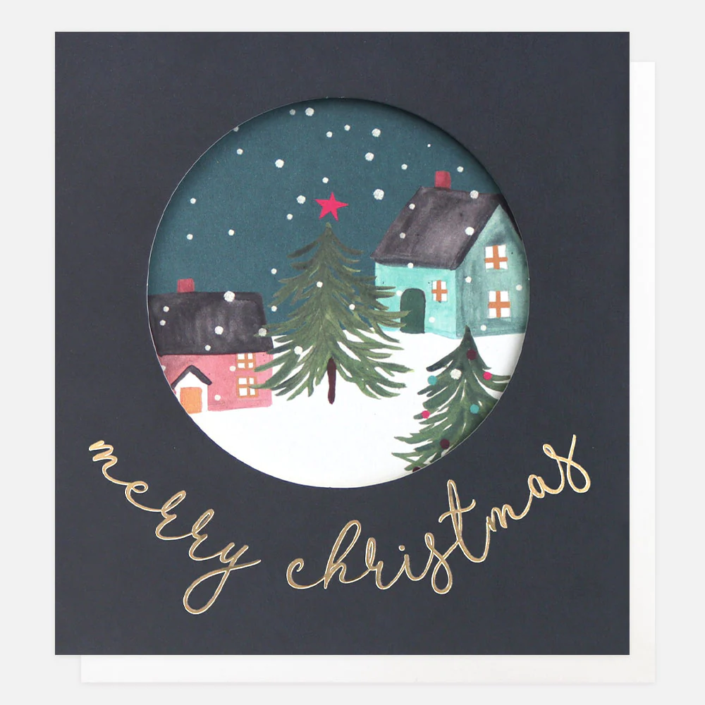 Caroline Gardner Cut-Out-Weihnachtskarte " Snowy Scene" Merry Christmas 