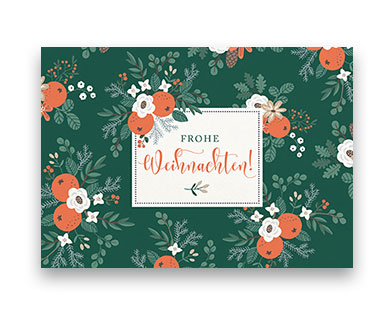 Postkarte Christrosen, grün von La Card