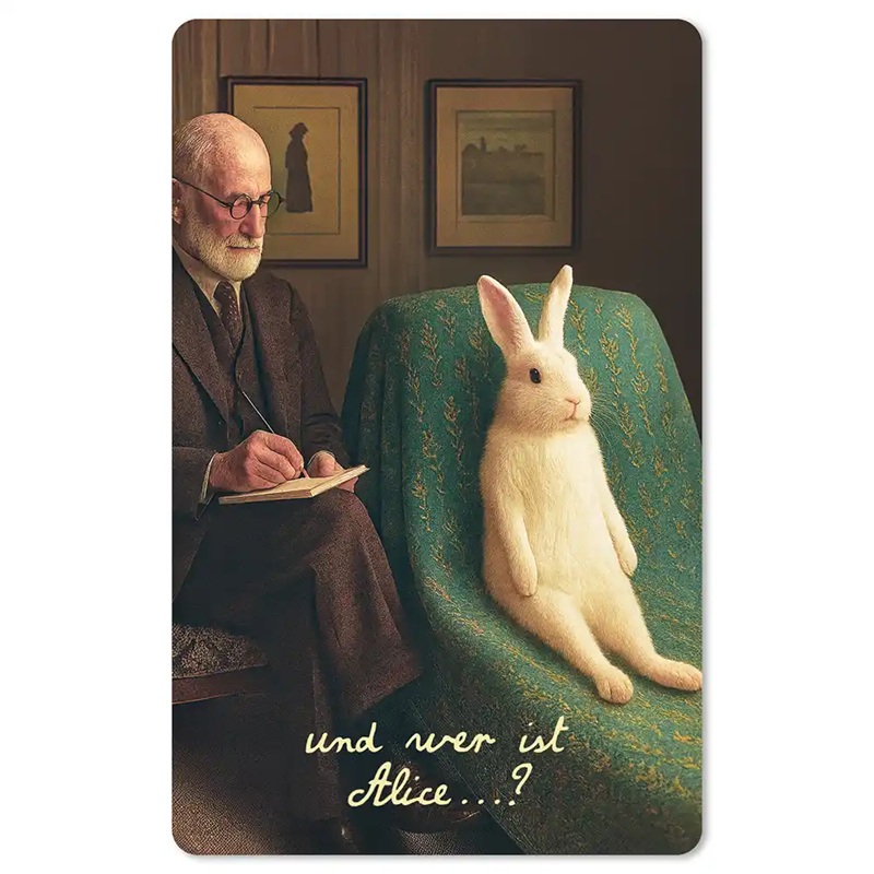 Lunacard Postkarte *und wer ist Alice?, Hase