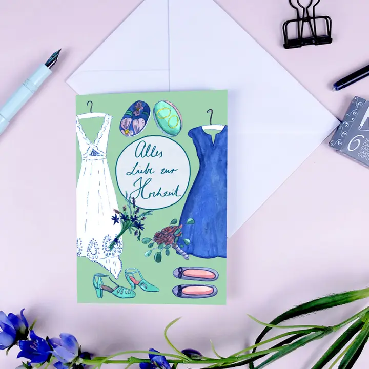 Hochzeitskarte " 2 Girls Wedding" 2 Frauen von Wonder Of Today 