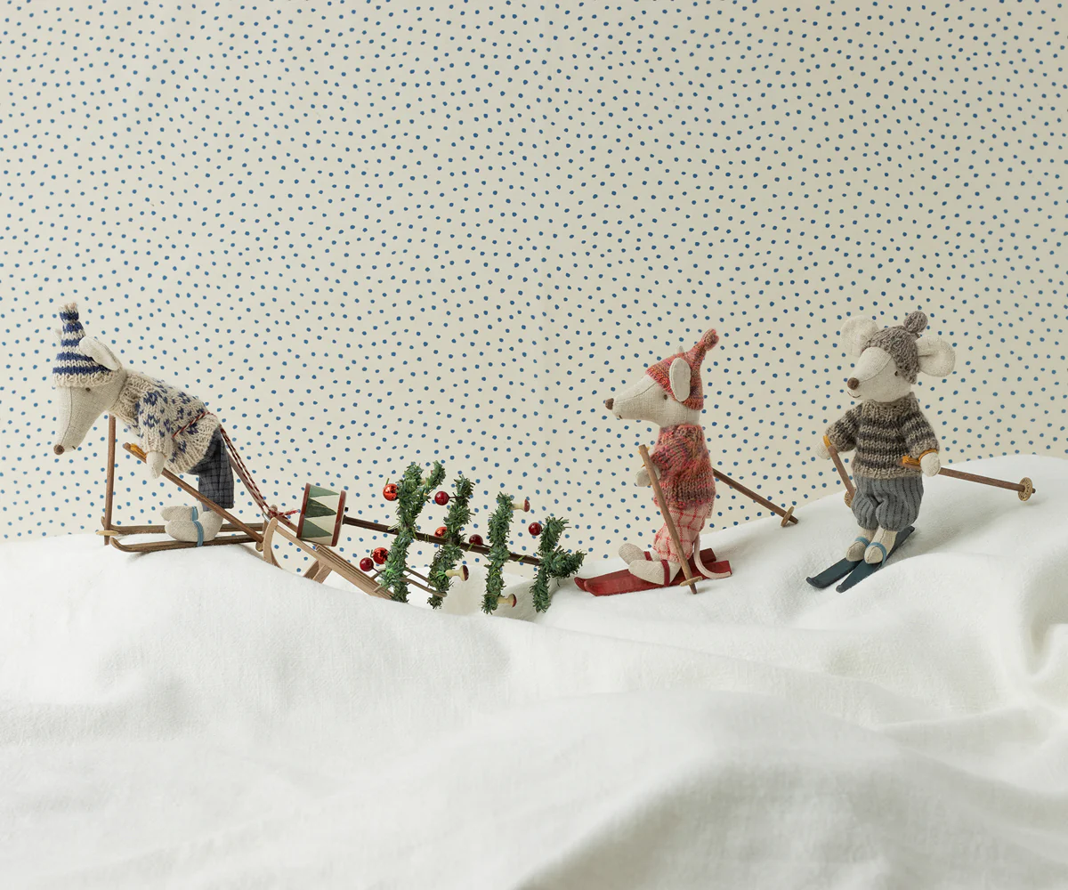 Maileg Wintermaus mit Skiset, Mama - Rot