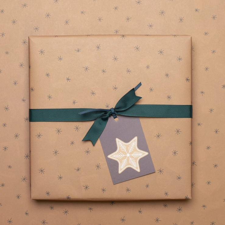 Geschenkpapier Weihnachten Lebkuchen braun ca. 67 x 48 cm , beidseitig bedruckt