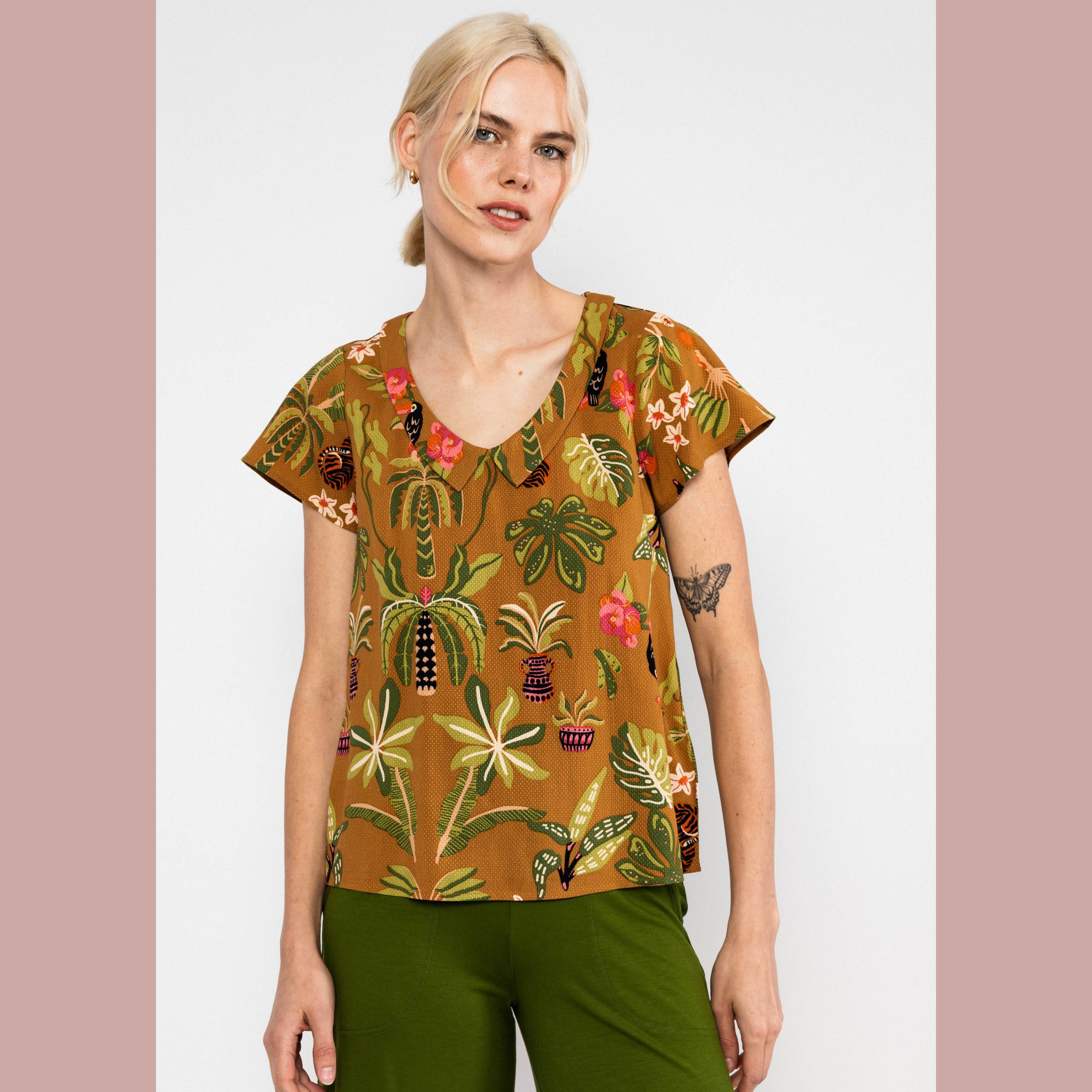 Blutsgeschwister Sommerbluse Feed the Birds - tropical reverie