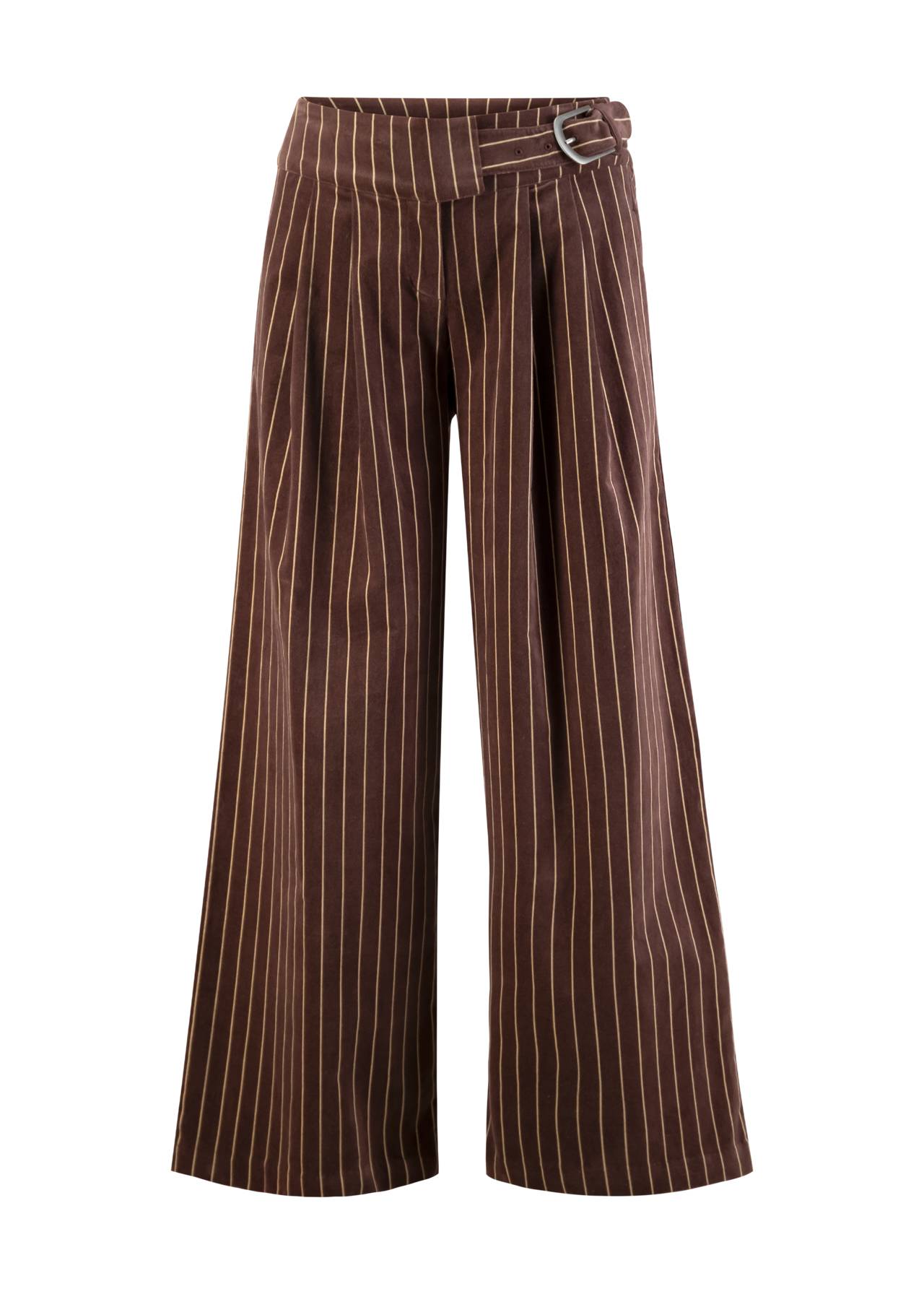 Blutsgeschwister Bundfaltenhose Winny, needle stripe velvet, braun