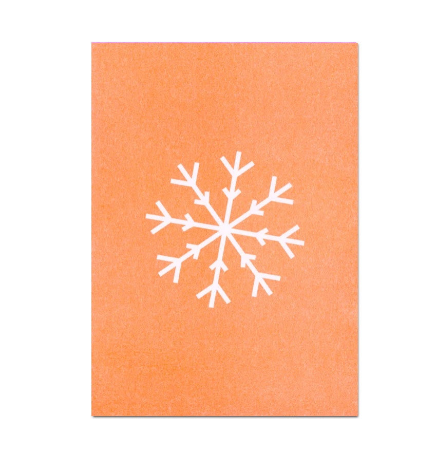 Herr und Frau Rio Postkarte XMAS Neon Flocke , Risographie Postkarte Weihnachten