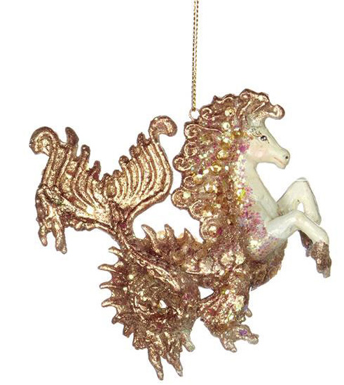 Weihnachtsschmuck ARCTIC FROZEN HIPPOCAMPUS, ca. 11 cm von Goodwill/ Catherines Collection  