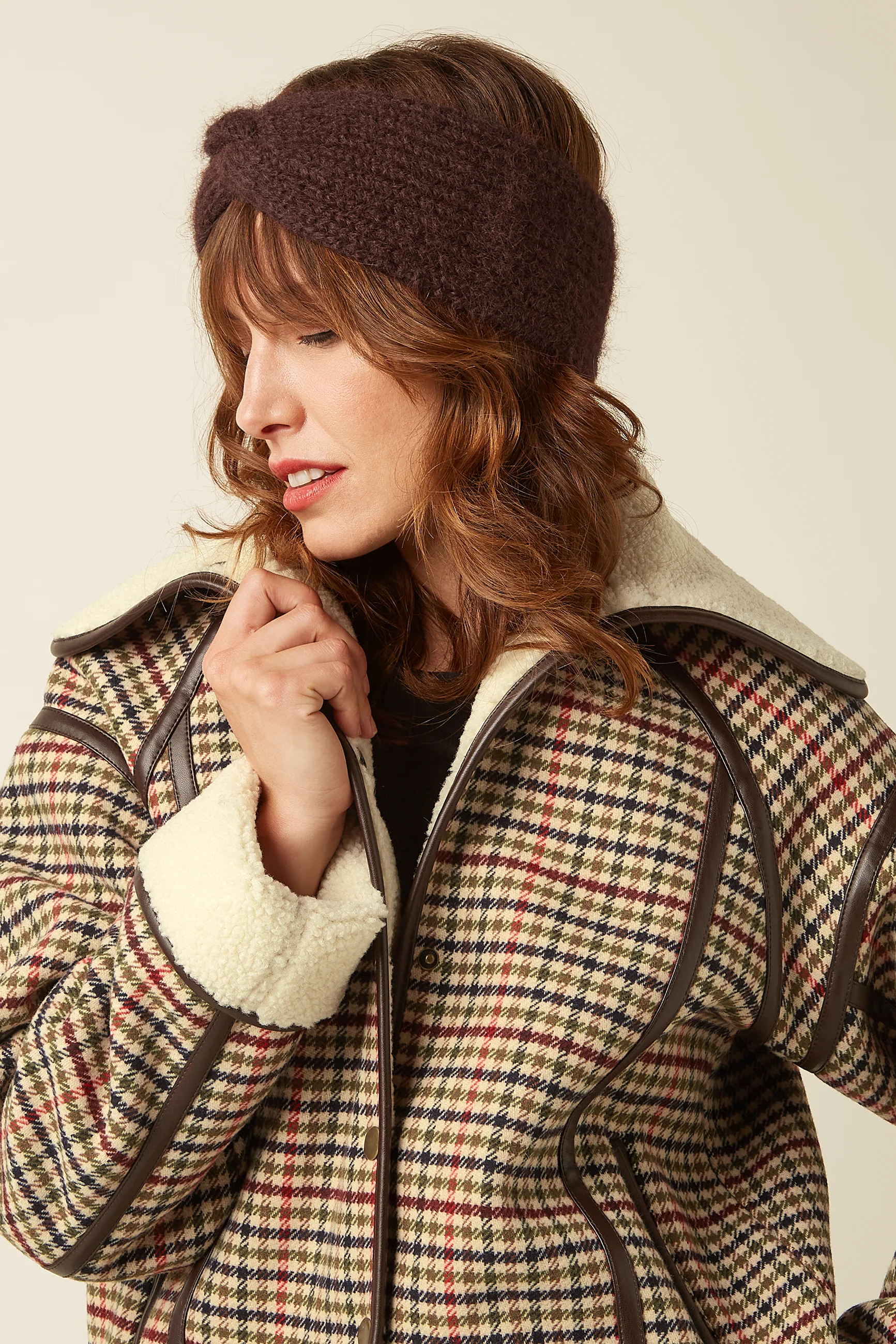 King Louie Stirnband Jules Headband Posh, Farbe Bitter Chocolate / Dunkelbraun