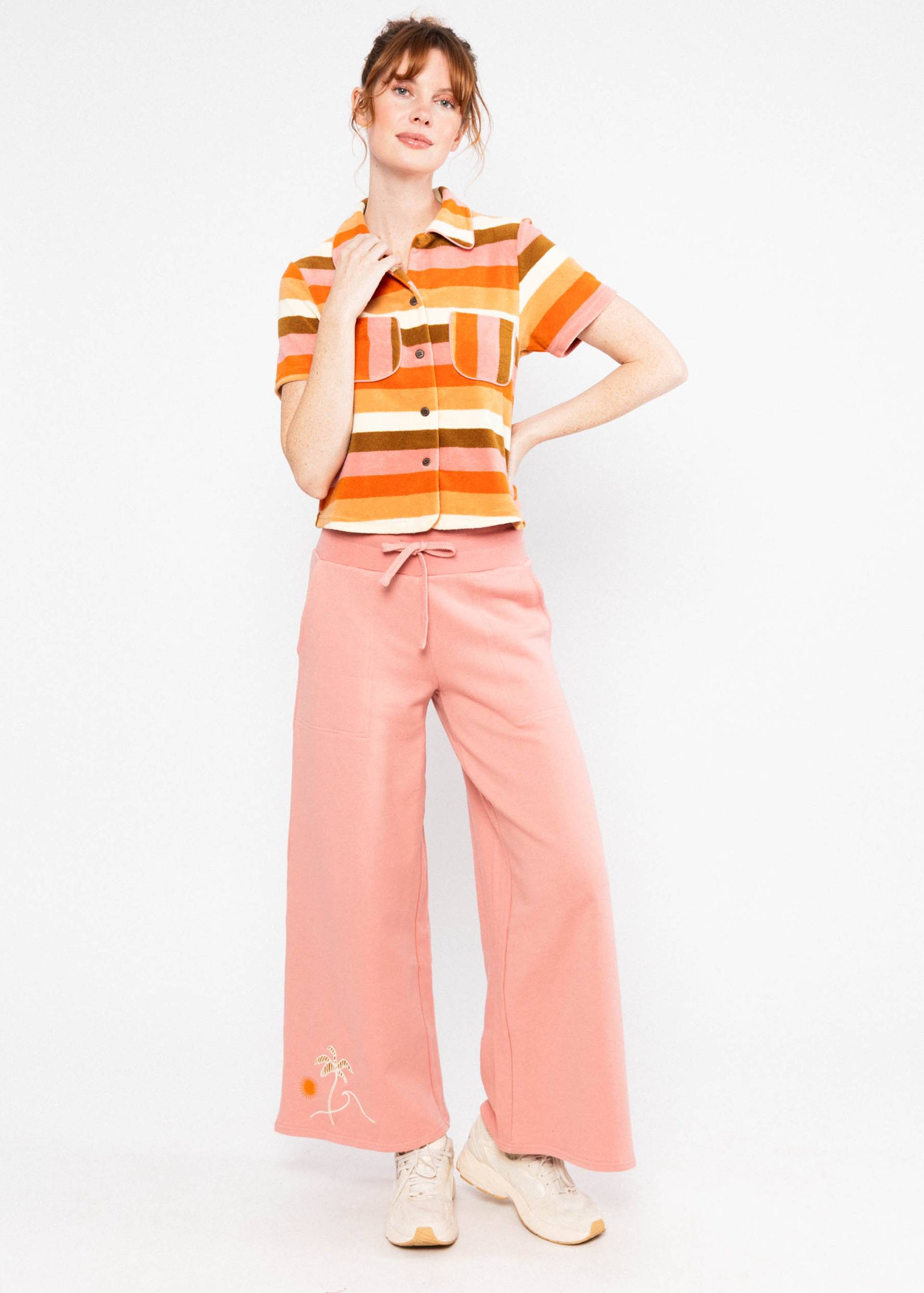 Blutsgeschwister Sweathose Treasure Trunks - happy beach palms pink