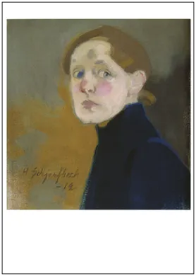 Postkarte Helene Schjerfbeck "Selbstbildnis/ Selfportrait, 1912" Kunst 
