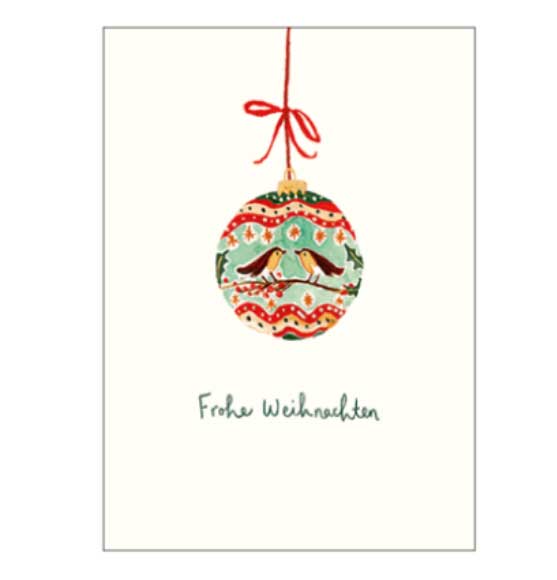 Postkarte Weihnachten Frohe Weihnachten (Kugel)  von Louise Mulgrew