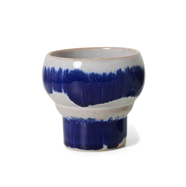 HKliving 70's lungo mug  SYMBOLIST BLAU, Siebziger Jahre Geschirr, Keramik