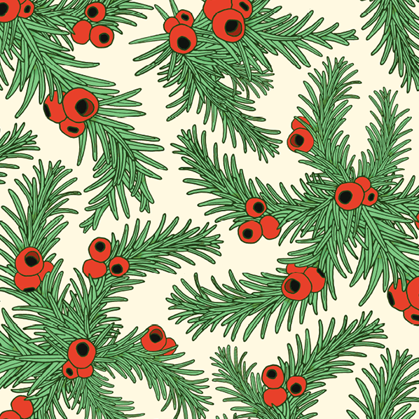 Geschenkpapier FIR BERRIES, ca. 50 x 70 cm von Emily Burningham 