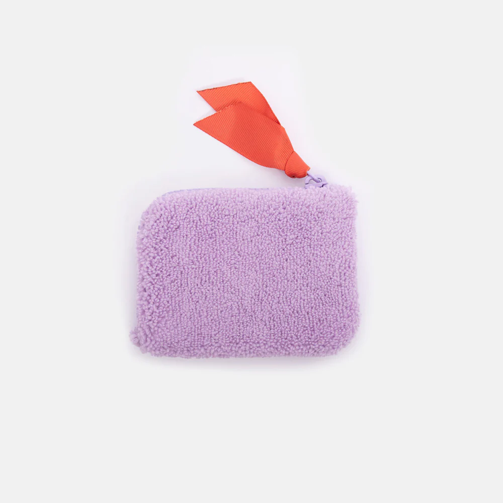 Caroline Gardner Lilac Towelling Corner Purse, Geldbeutel, Frottee