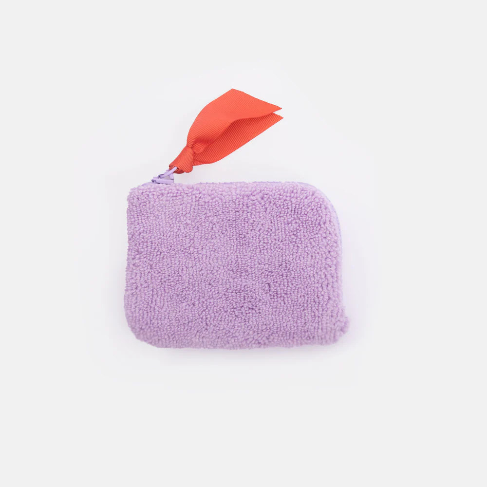 Caroline Gardner Lilac Towelling Corner Purse, Geldbeutel, Frottee