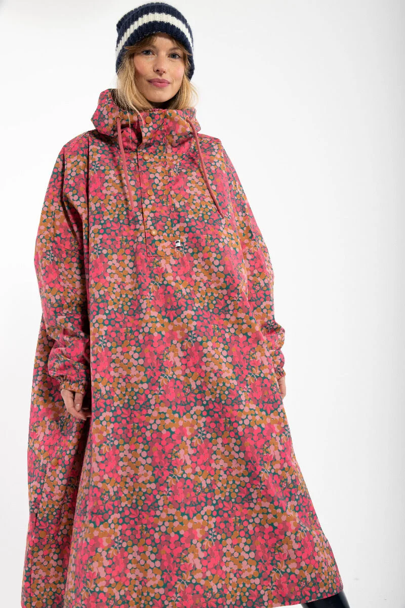 Danefae Danedream Drops Rain PonchoBerrygood Pink, Regenponcho Oversize