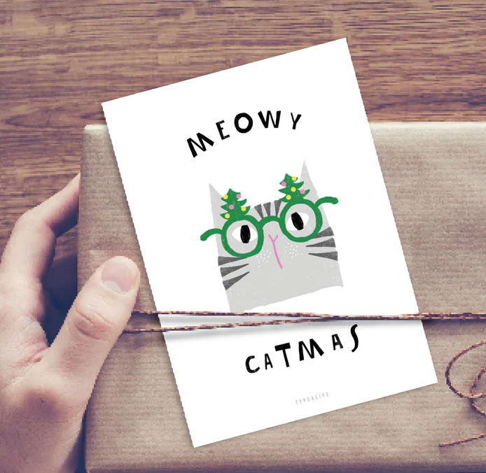 Typealive XMAS Postkarte "Catmas" Weihnachten, Katzen